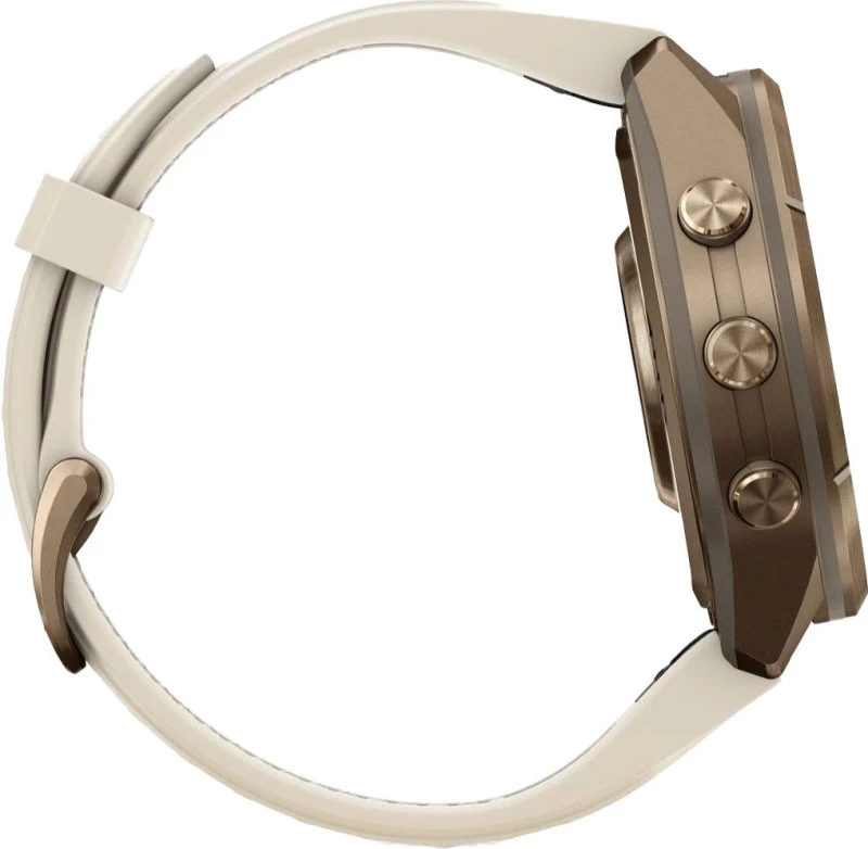 Смарт-часы Garmin Fenix 9 Pro 43mm Autumn Gold Titanium with Cream/French Gray Silicone Band (010-04335-25/26) - Зображення 4