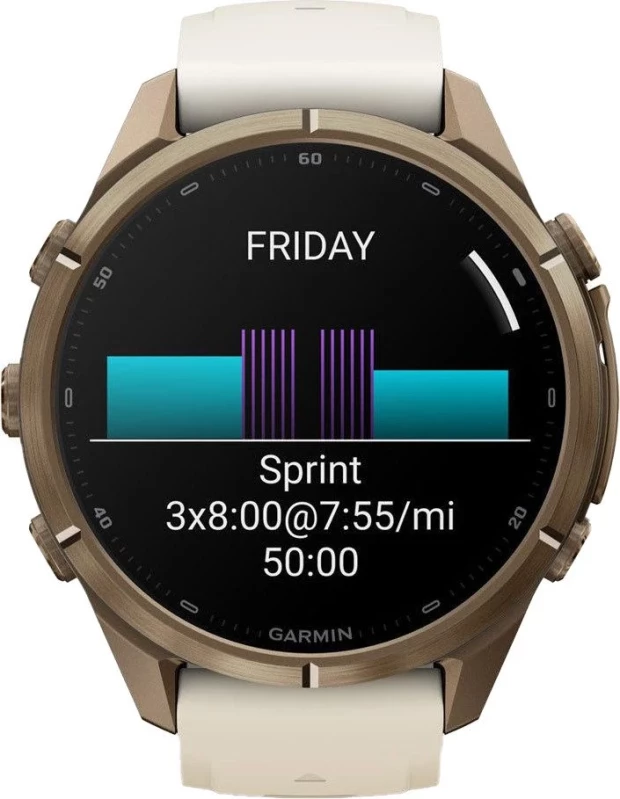 Смарт-часы Garmin Fenix 9 Pro 43mm Autumn Gold Titanium with Cream/French Gray Silicone Band (010-04335-25/26) - Зображення 7