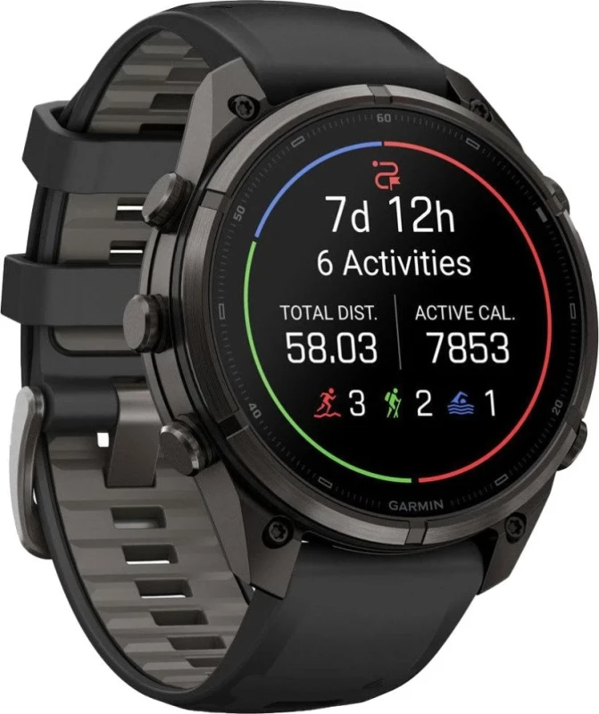 Смарт-часы Garmin Fenix 9 Pro inReach 47mm Carbon Gray DLC Titanium w. Black/Pebble Gray Silicone B. (010-04336-10/11) - Зображення 2