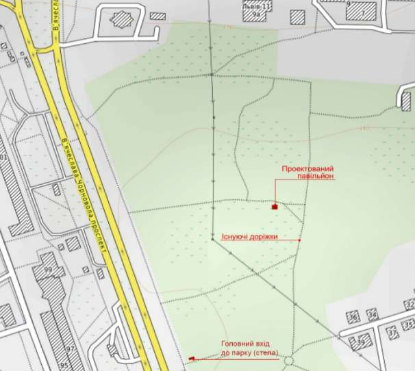 Схема розташування павільйона