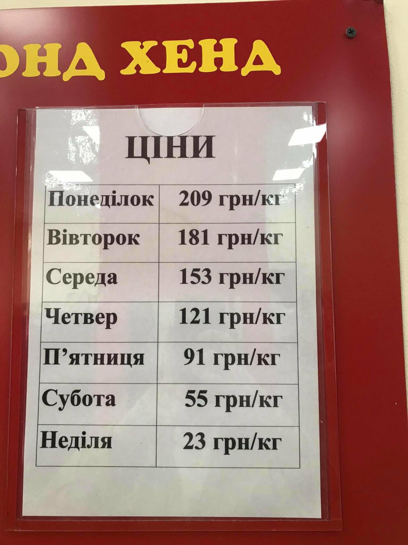 Ціни у "Євро секонд-хенді". Фото - 032.ua Ціни у "Євро секонд-хенді". Фото - 032.ua