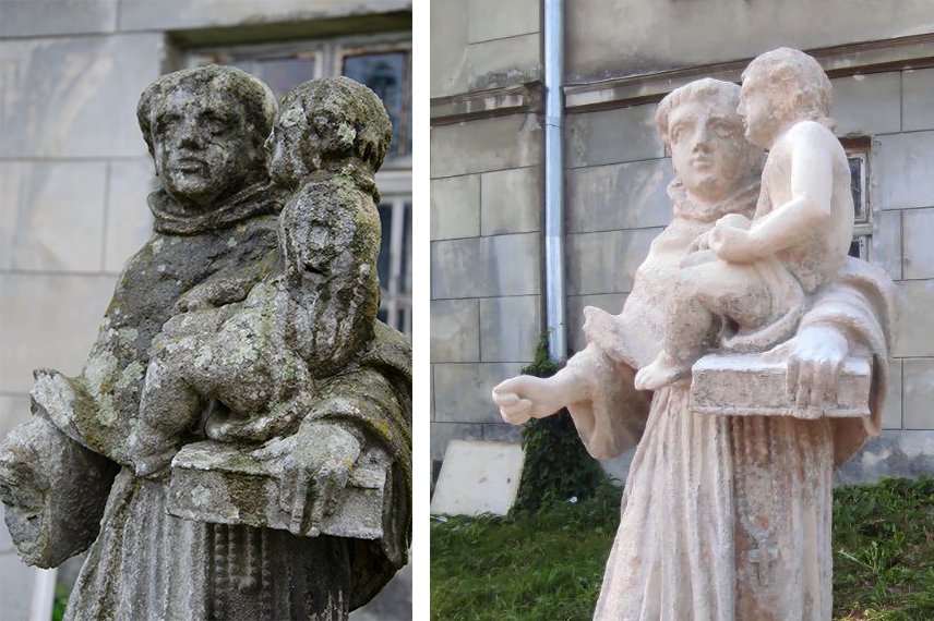 Було - стало: як у Львові відреставрували скульптуру святого Антонія, - ФОТО