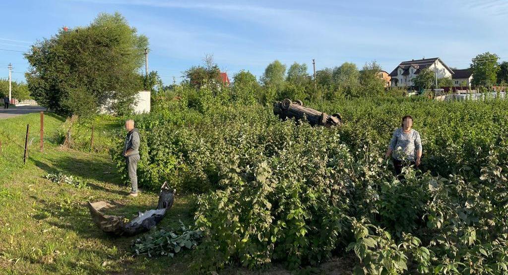 На Львівщині п'яний водій Ford з'їхав у кювет та перекинувся на дах, - ФОТО