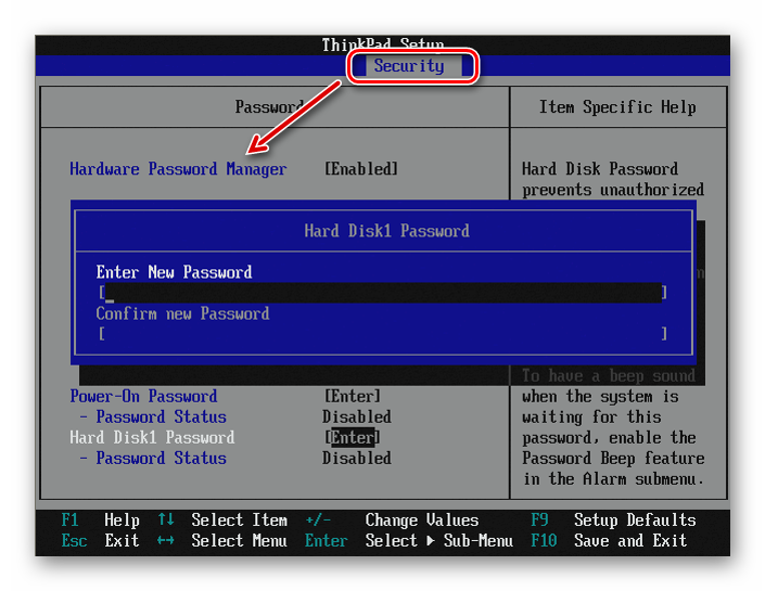  Як поставити пароль на жорсткий диск через BIOS 