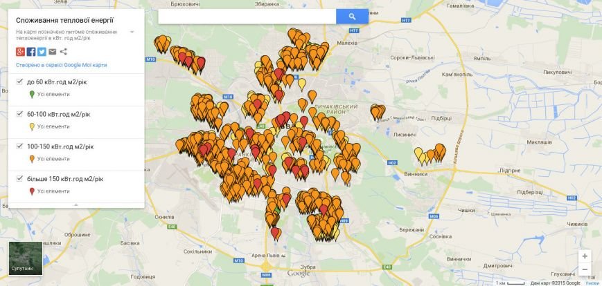 У Львові створили карту питомого споживання теплової енергії в будинках (фото) - фото 1